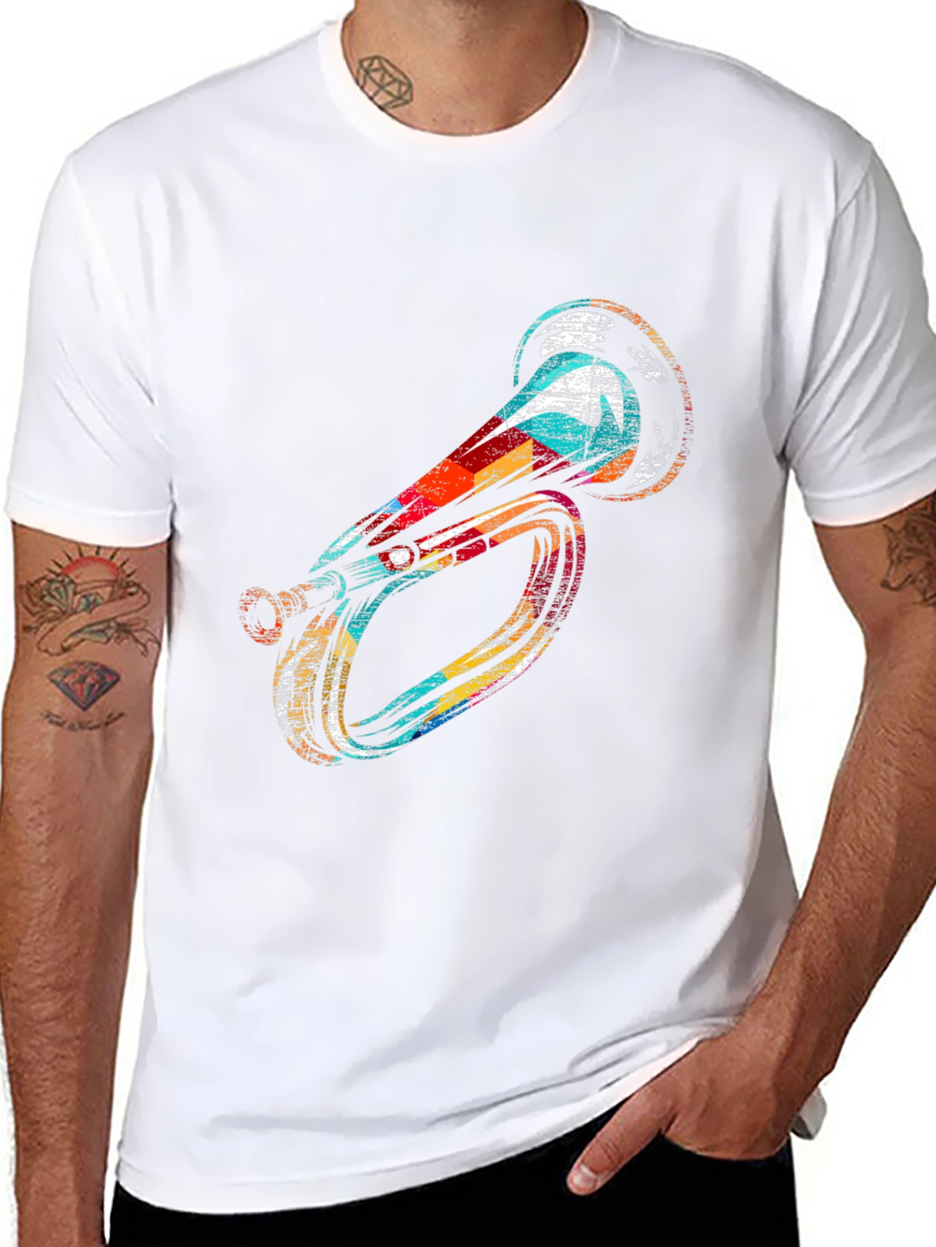 Unique Horn Graphic Black T-Shirt