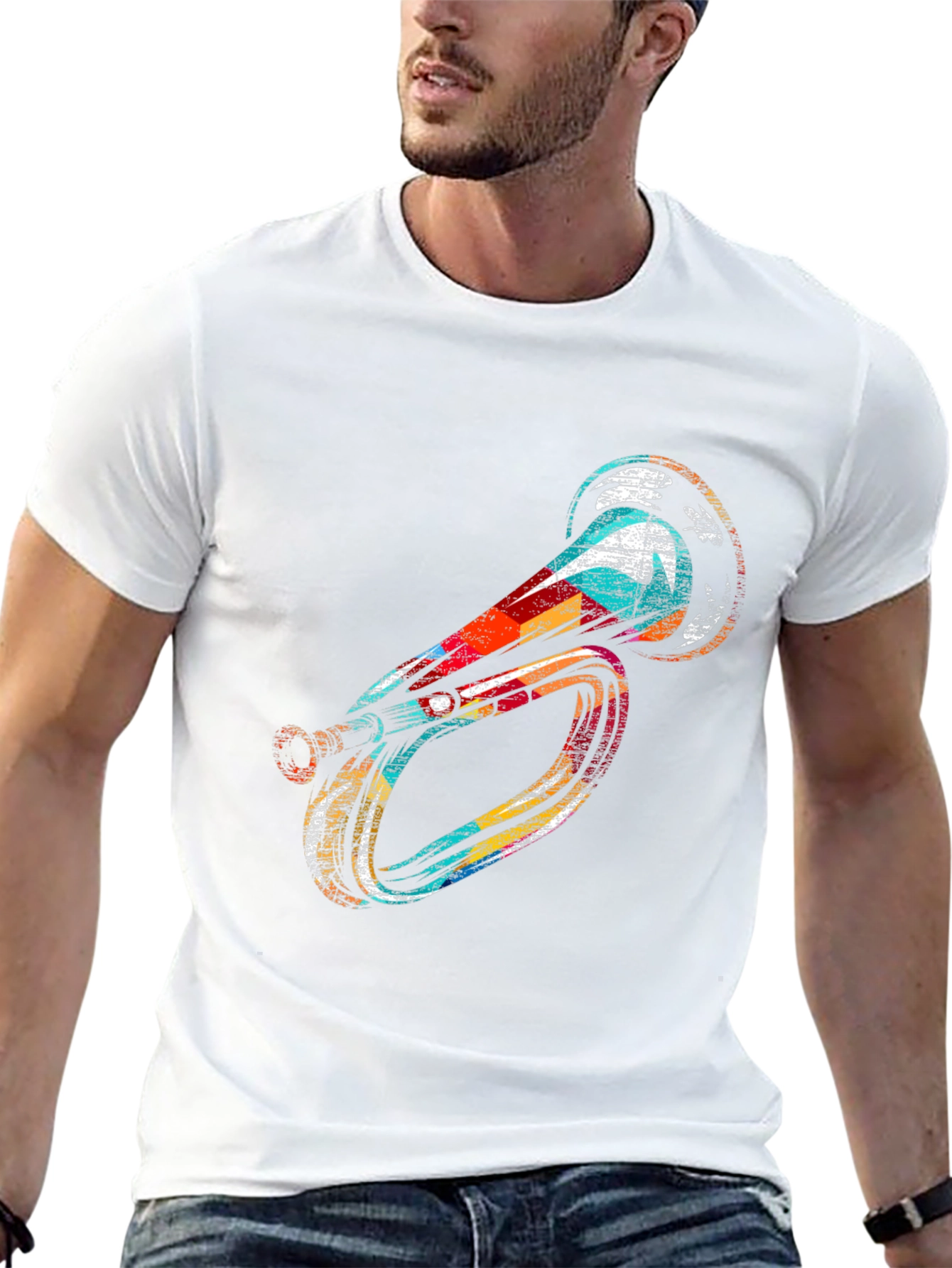 Unique Horn Graphic Black T-Shirt