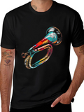 Unique Horn Graphic Black T-Shirt