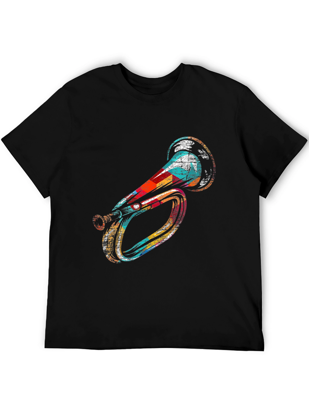 Unique Horn Graphic Black T-Shirt