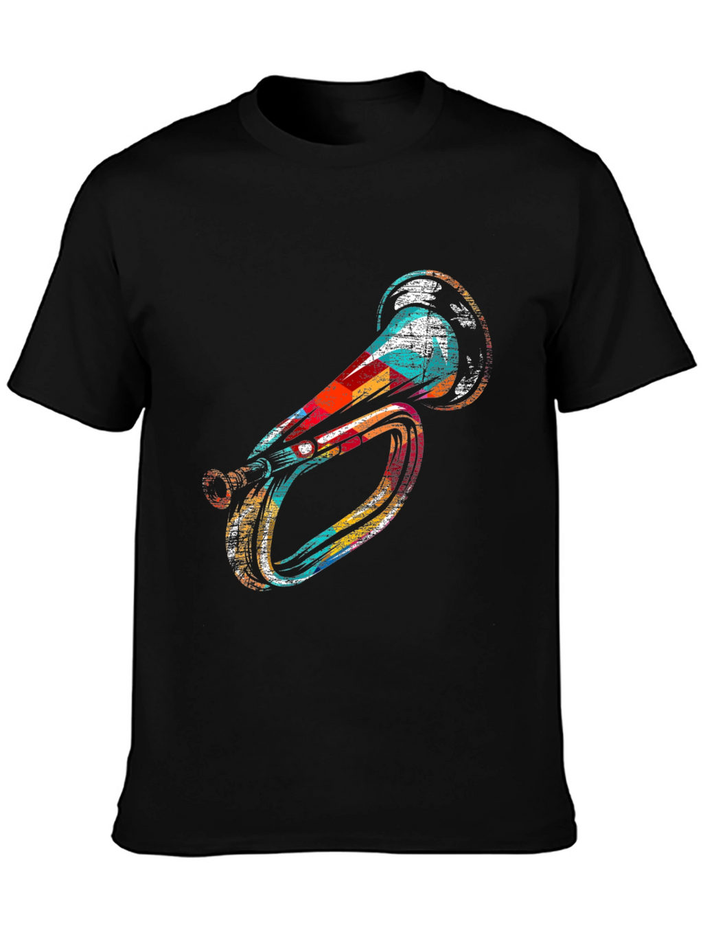 Unique Horn Graphic Black T-Shirt
