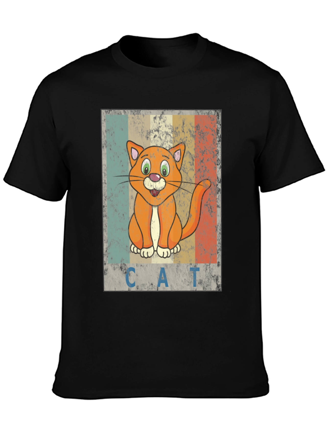 Retro Cartoon Cat Graphic T-Shirt