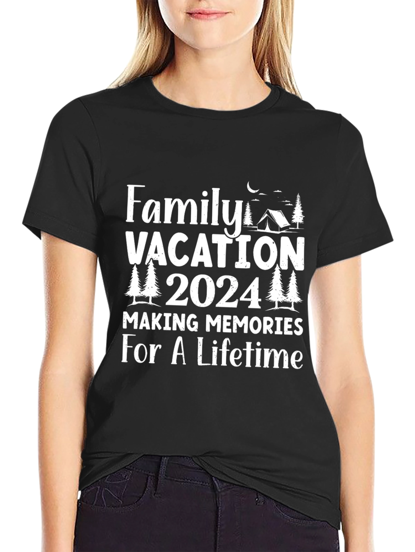 Family Vacation 2024 Black T-Shirt