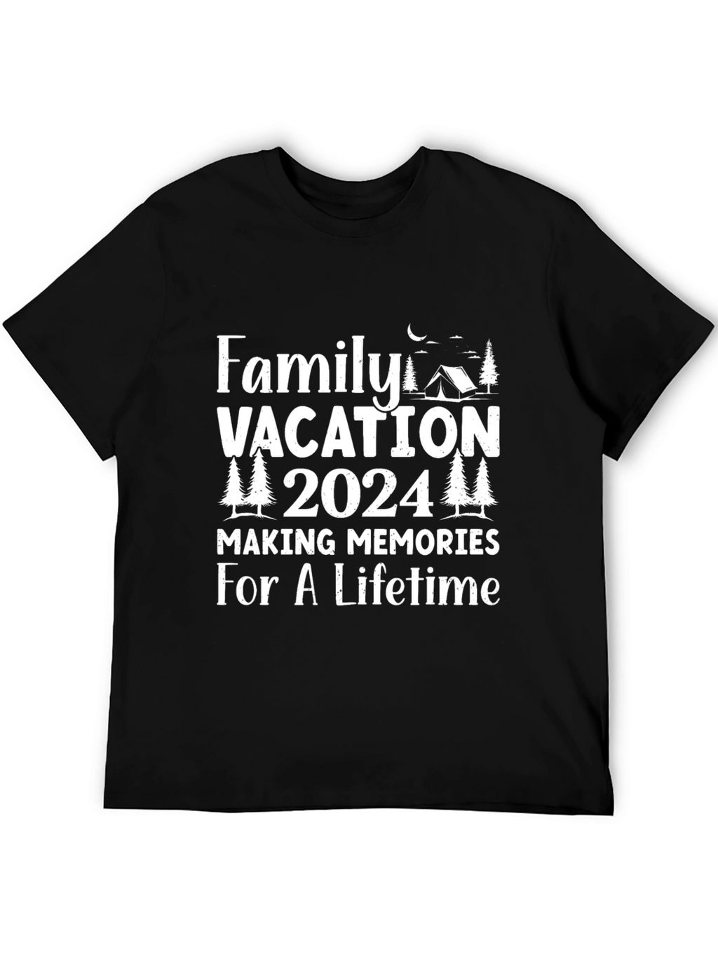 Family Vacation 2024 Black T-Shirt