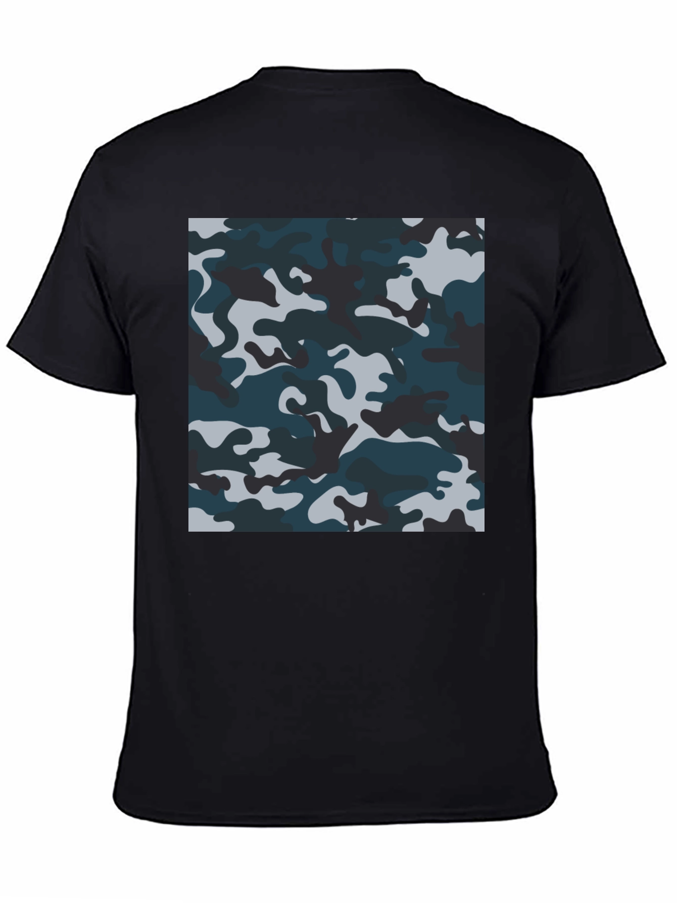 Camouflage Pattern Black T-Shirt