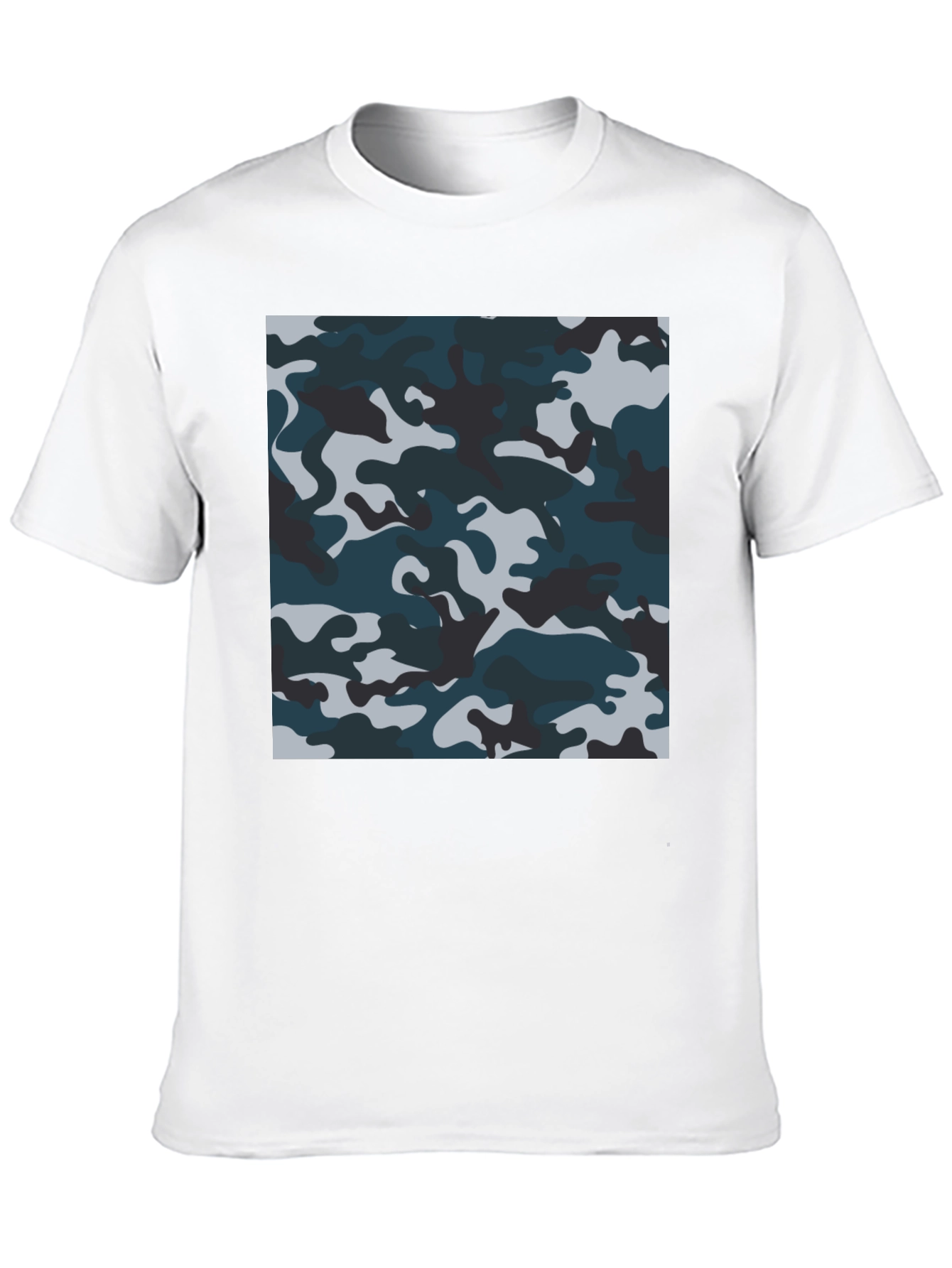 Camouflage Pattern Black T-Shirt