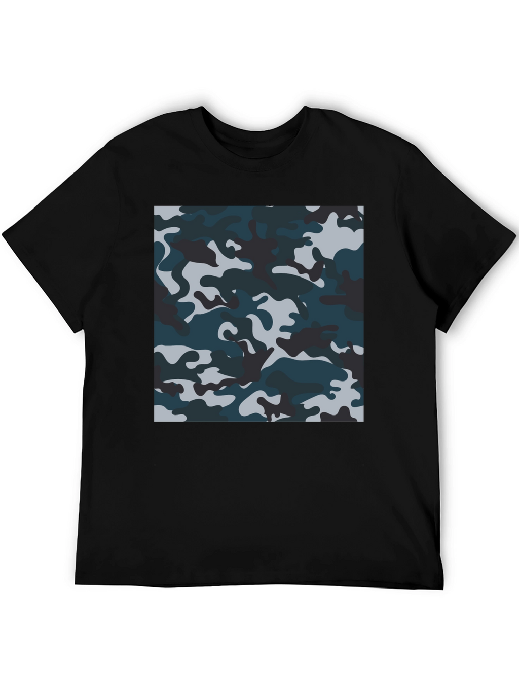 Camouflage Pattern Black T-Shirt
