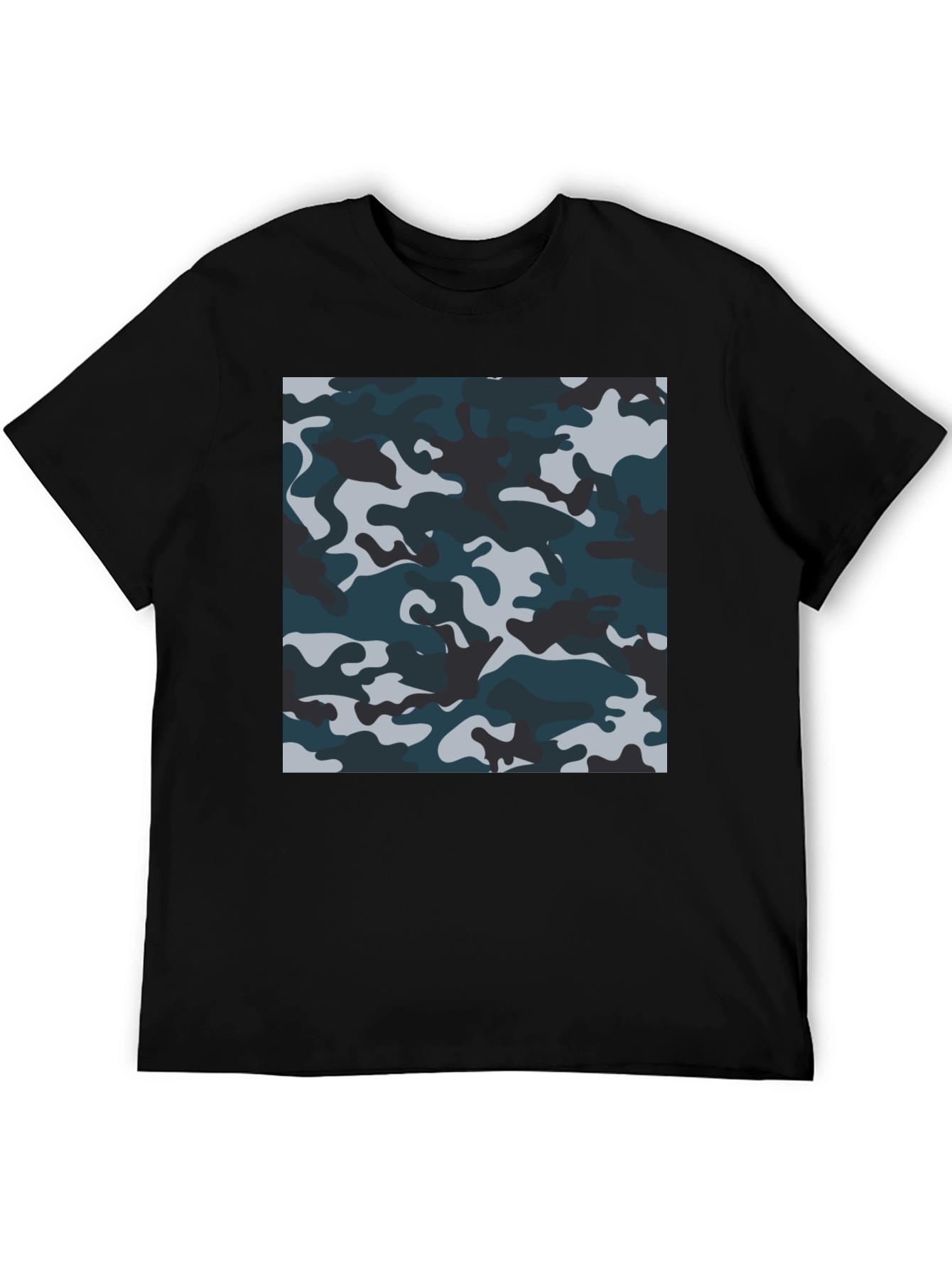 Camouflage Pattern Black T-Shirt