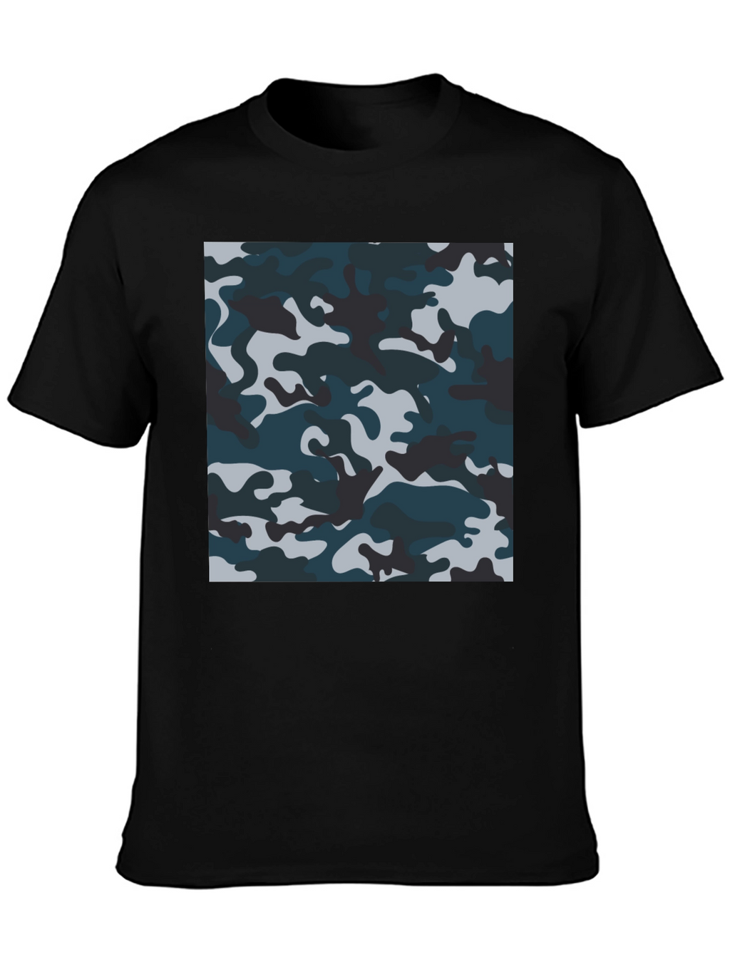 Camouflage Pattern Black T-Shirt