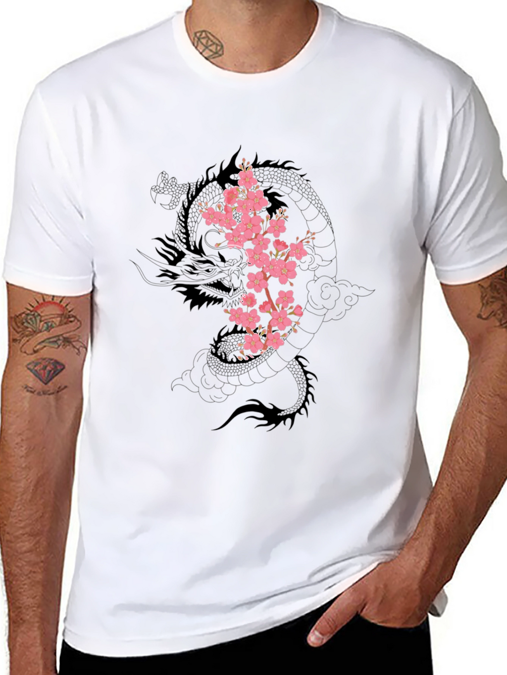 Dragon & Cherry Blossom Graphic Tee