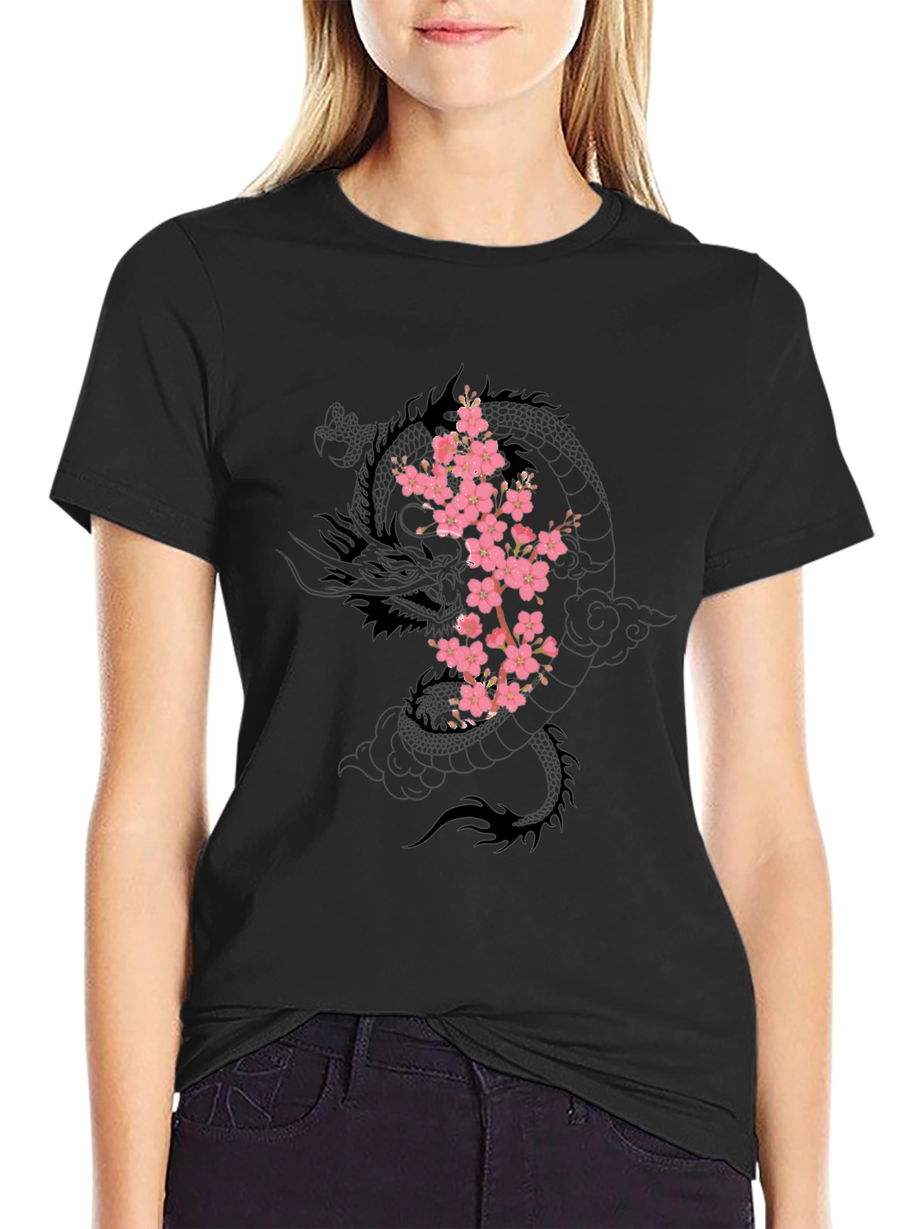 Dragon & Cherry Blossom Graphic Tee