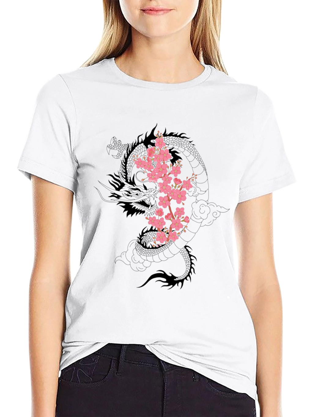 Dragon & Cherry Blossom Graphic Tee