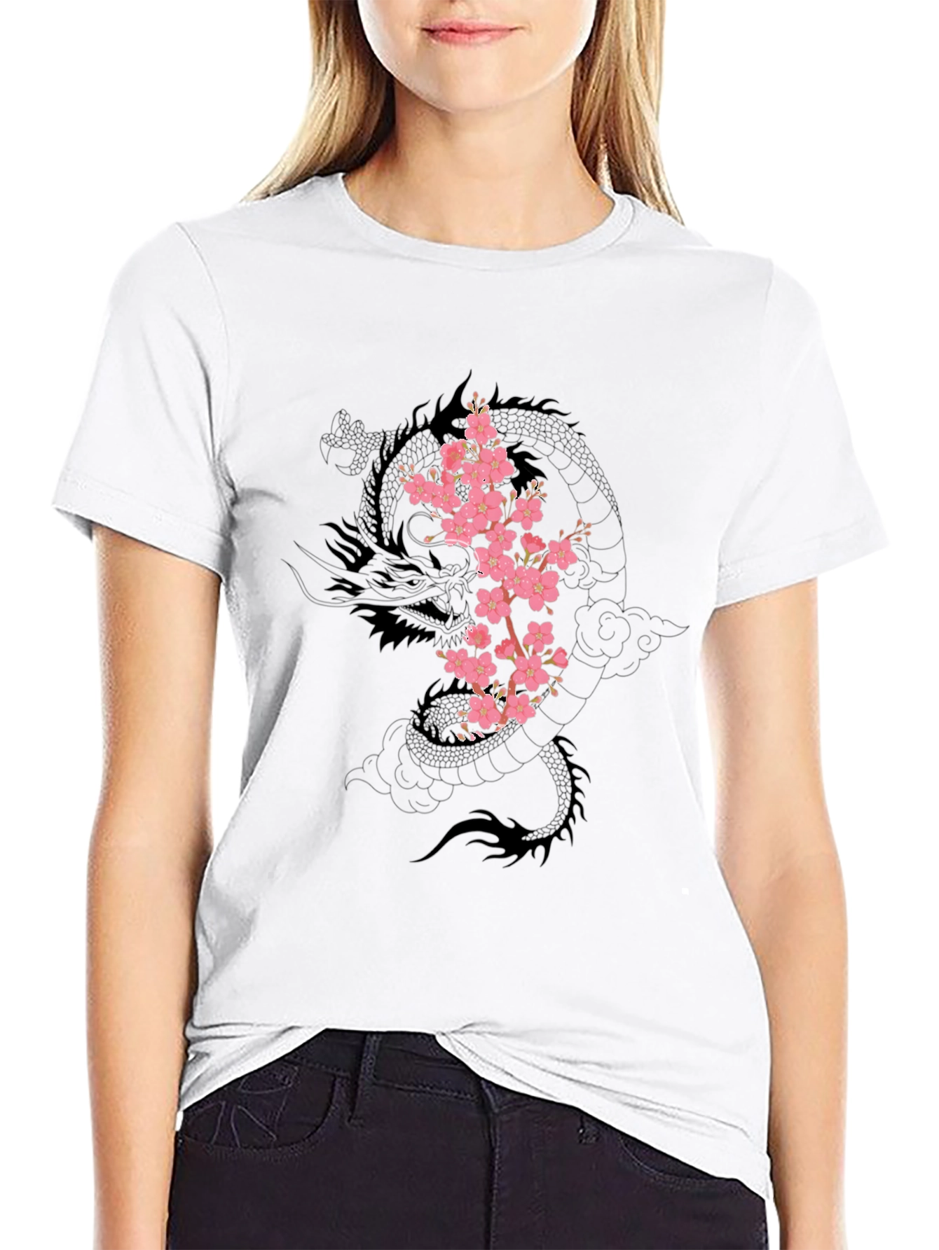 Dragon & Cherry Blossom Graphic Tee