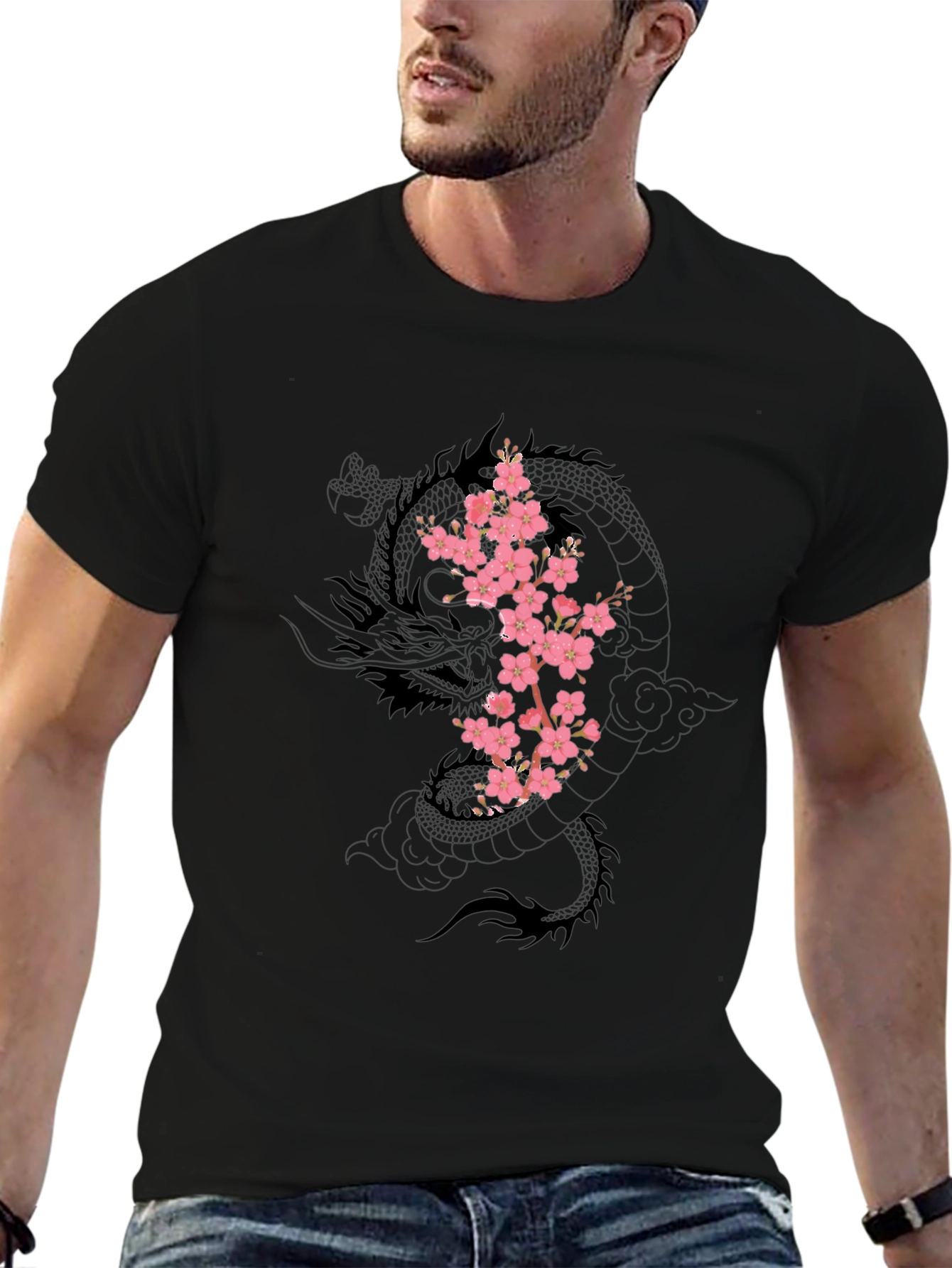 Dragon & Cherry Blossom Graphic Tee