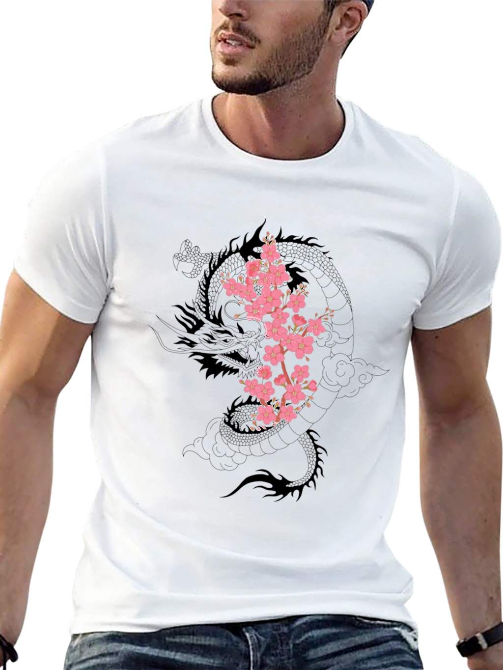 Dragon & Cherry Blossom Graphic Tee