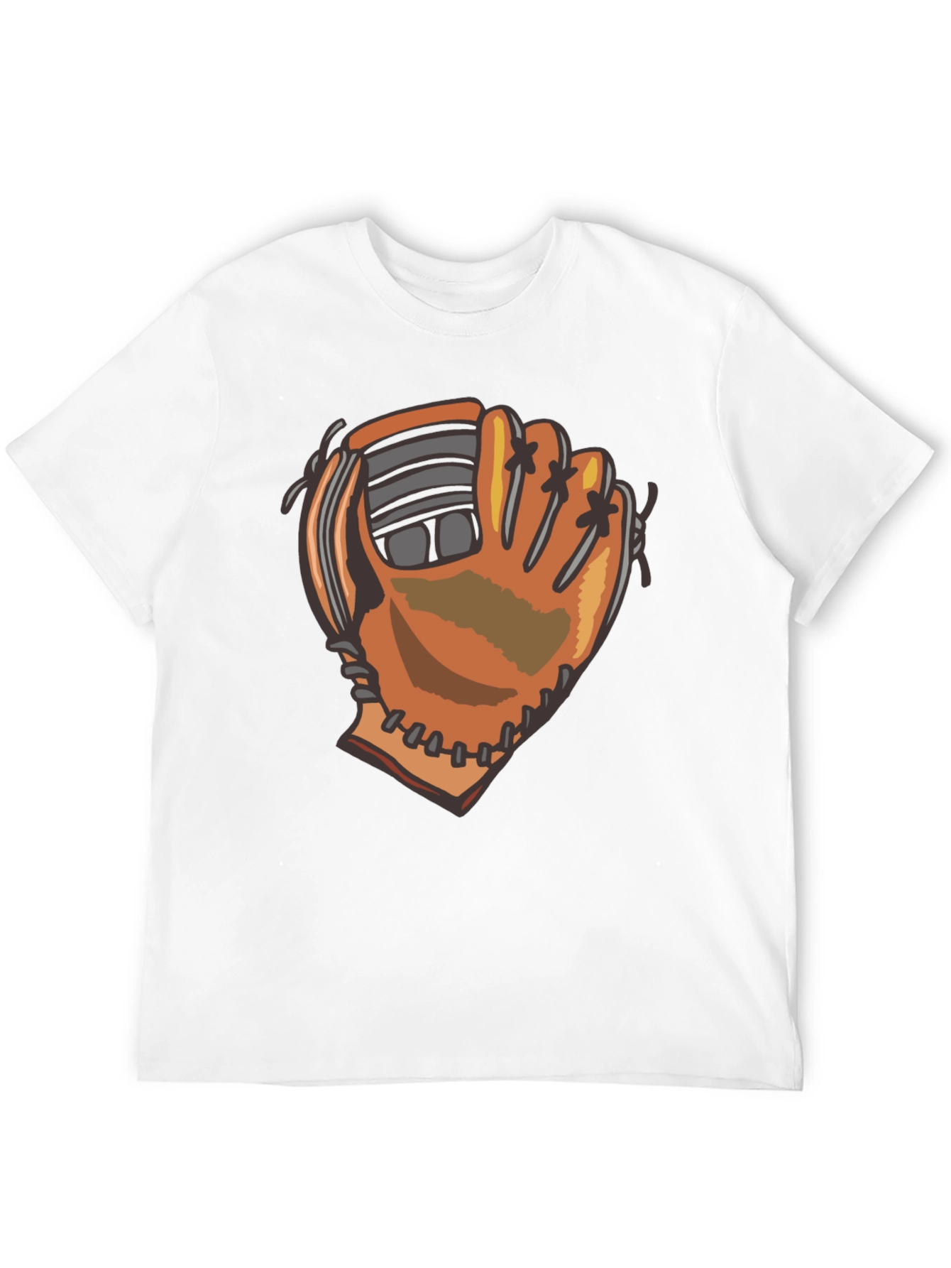 Baseball Glove Graphic Tee - Black Cotton Blend