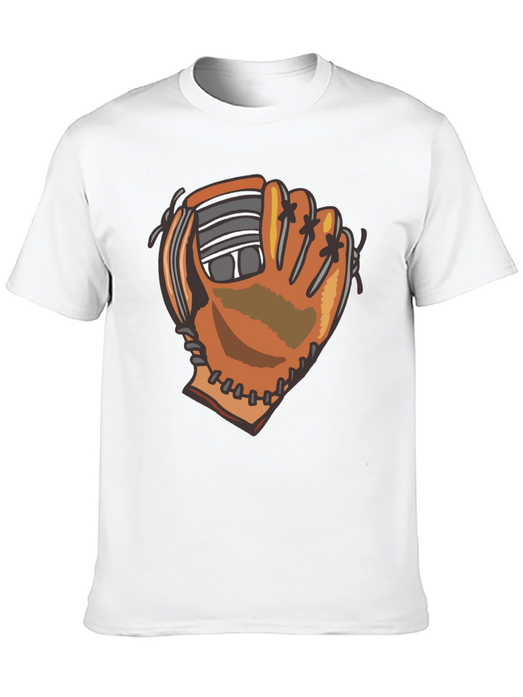 Baseball Glove Graphic Tee - Black Cotton Blend