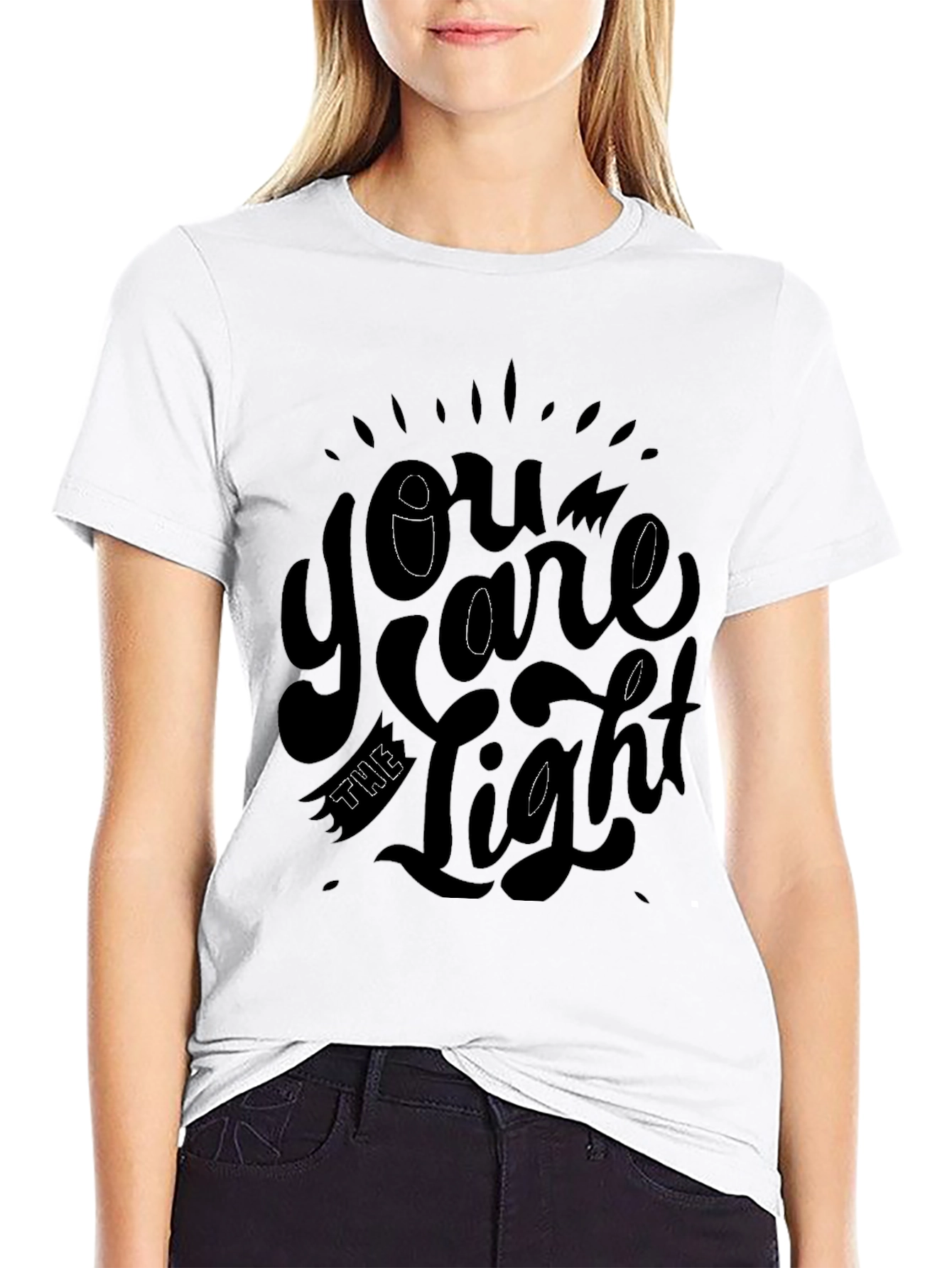 You Are The Light Graphic Tee - Black Casual T-Shirt