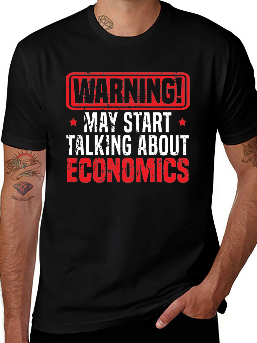Warning Economics T-Shirt - Funny Geek Tee