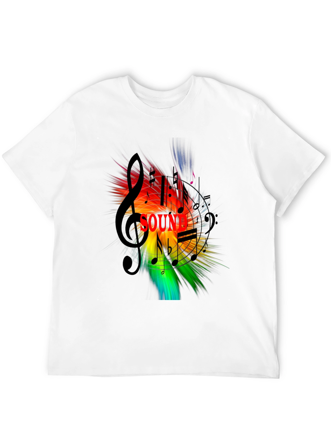Vibrant Sound Music Notes Graphic T-Shirt
