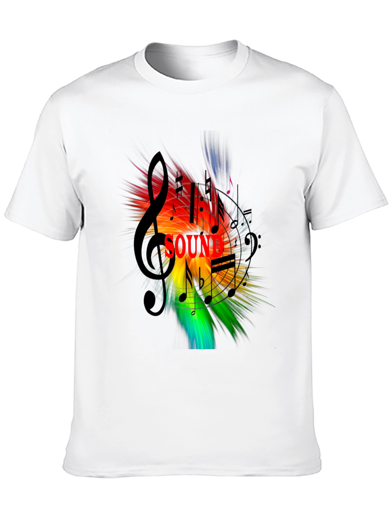 Vibrant Sound Music Notes Graphic T-Shirt