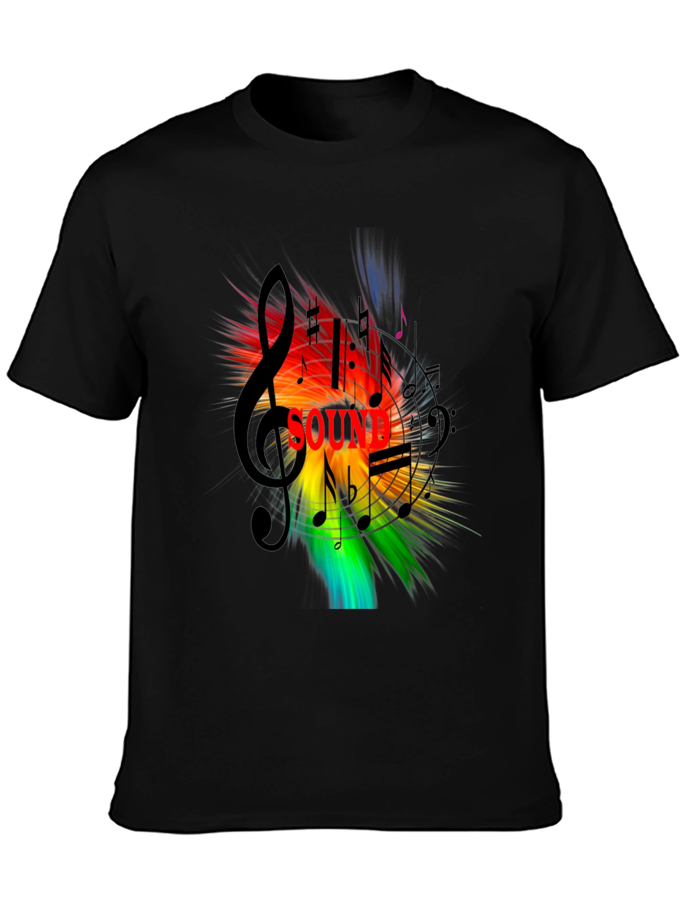 Vibrant Sound Music Notes Graphic T-Shirt