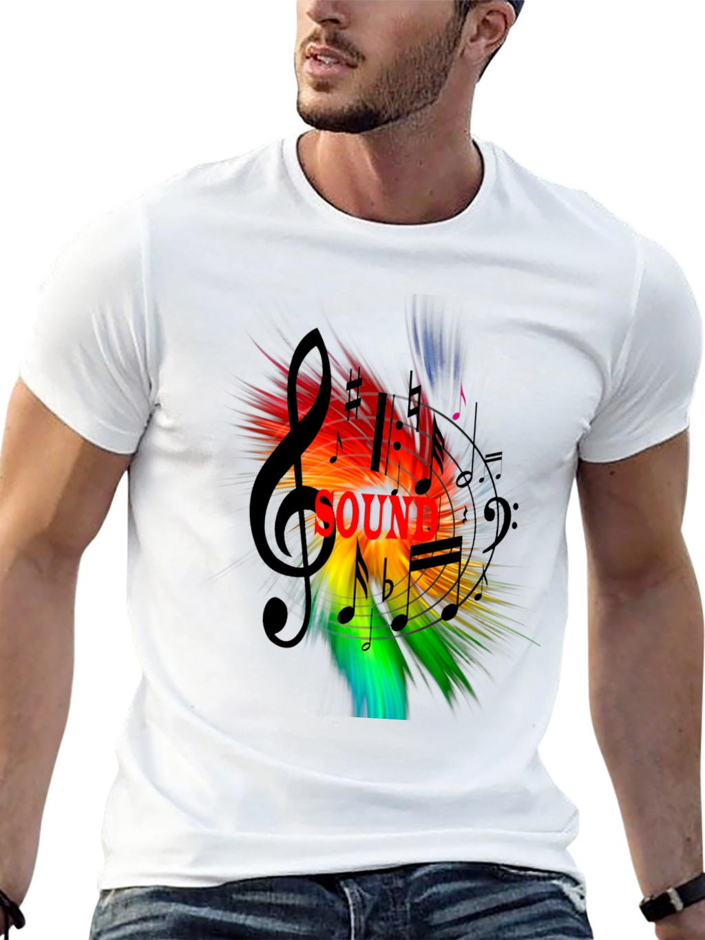 Vibrant Sound Music Notes Graphic T-Shirt