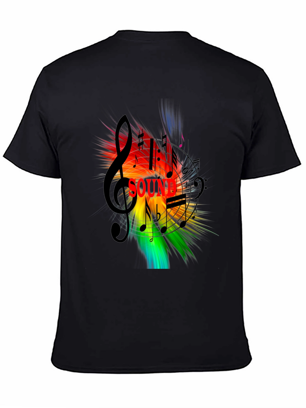 Vibrant Sound Music Notes Graphic T-Shirt