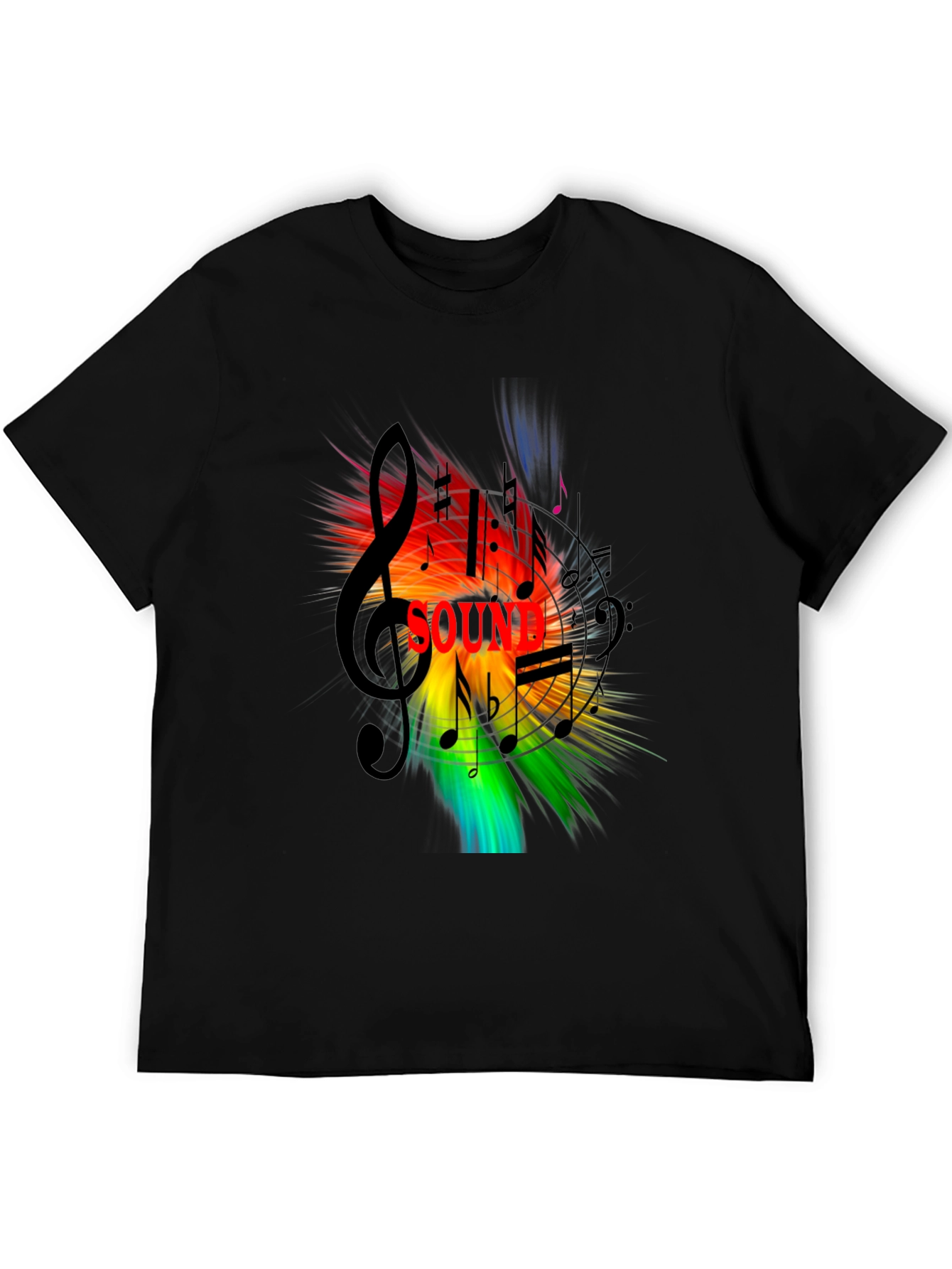 Vibrant Sound Music Notes Graphic T-Shirt