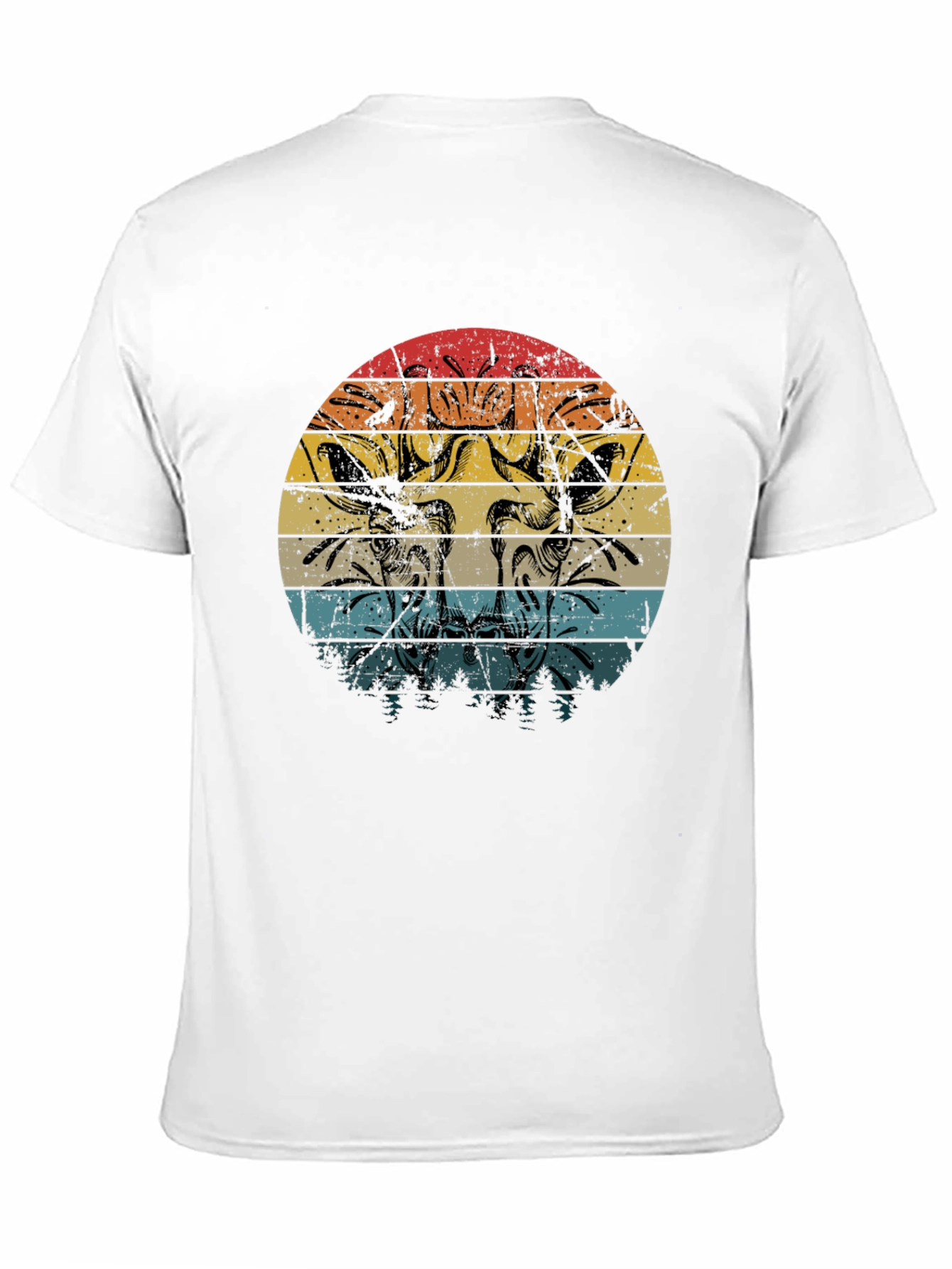 Giraffe Retro Sunset Graphic Tee
