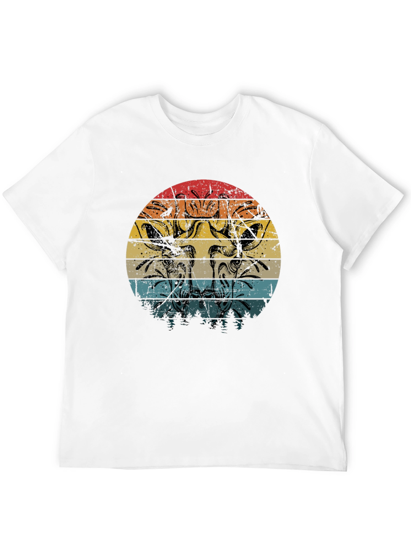 Giraffe Retro Sunset Graphic Tee