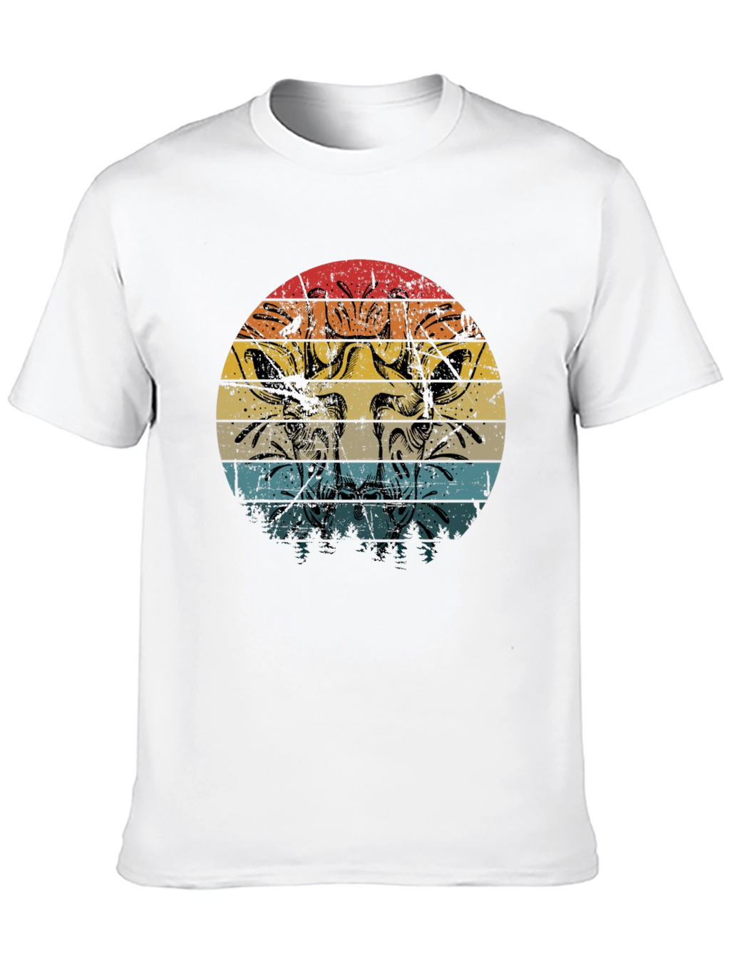 Giraffe Retro Sunset Graphic Tee