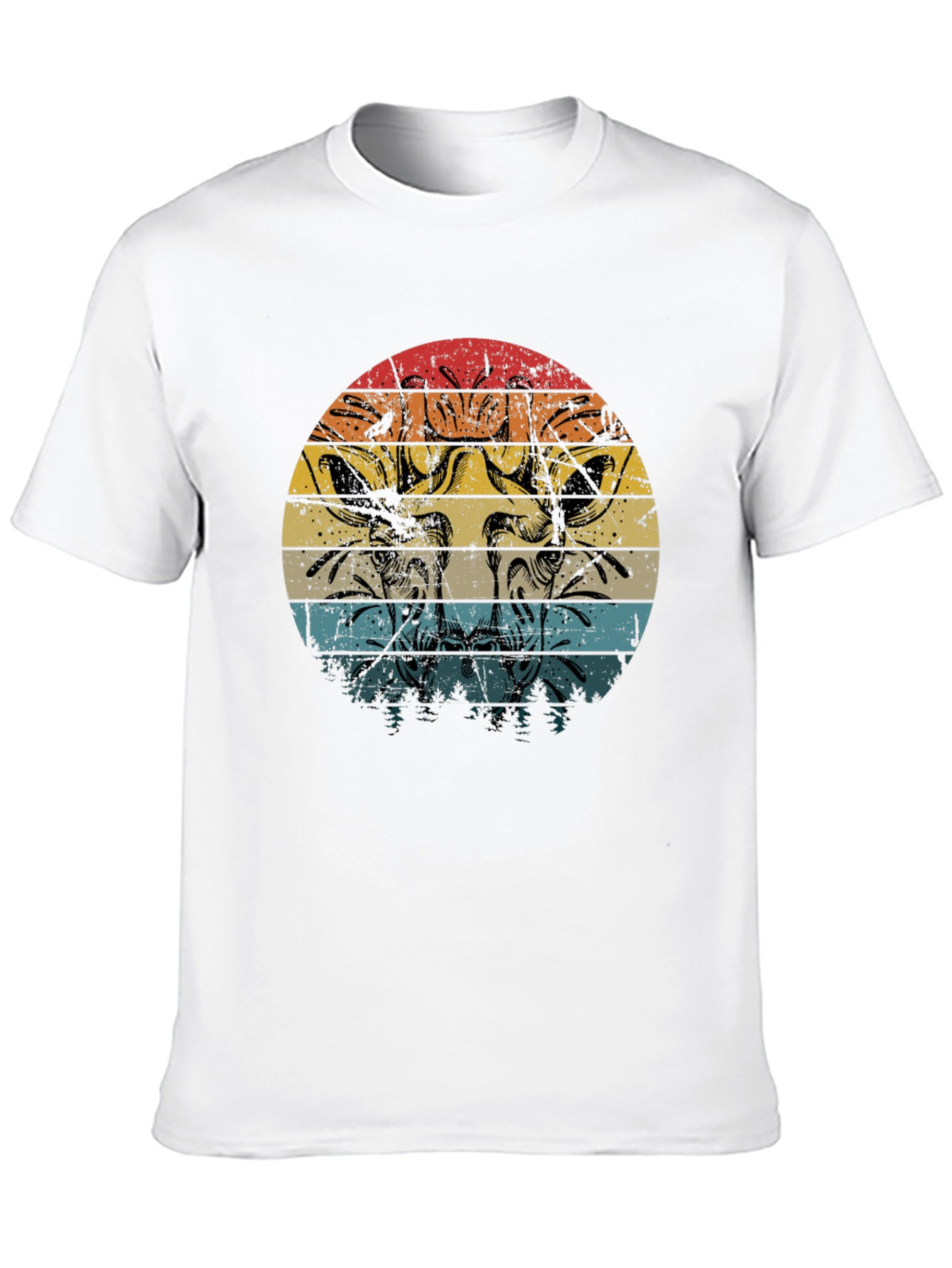 Giraffe Retro Sunset Graphic Tee