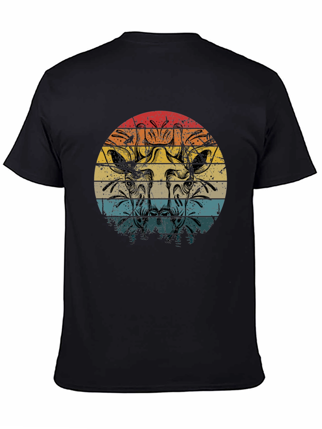 Giraffe Retro Sunset Graphic Tee