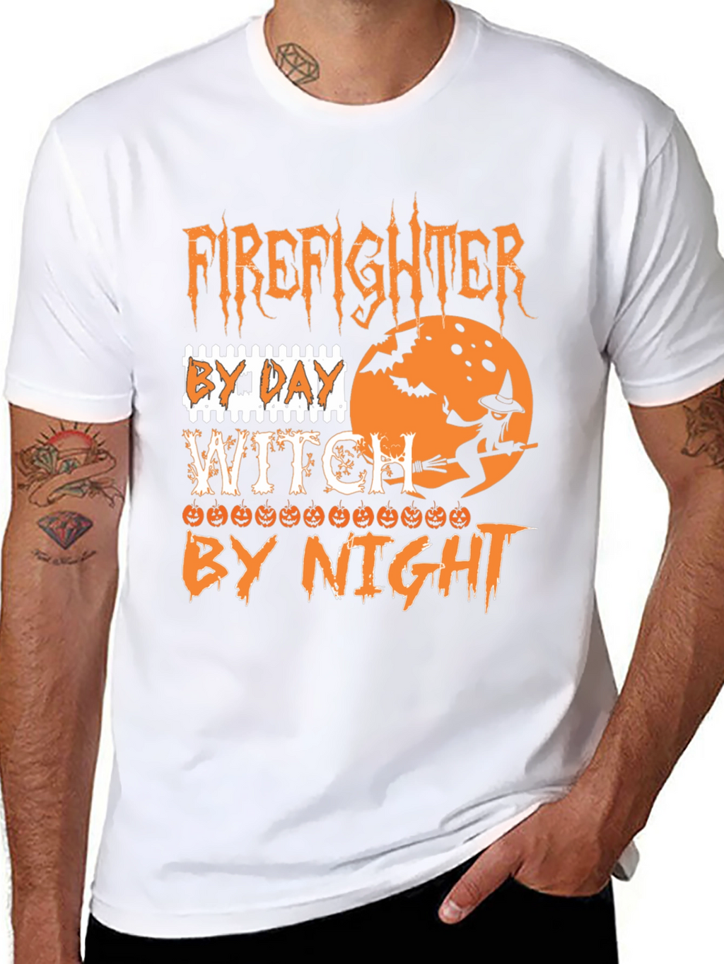 Firefighter Witch Halloween T-Shirt