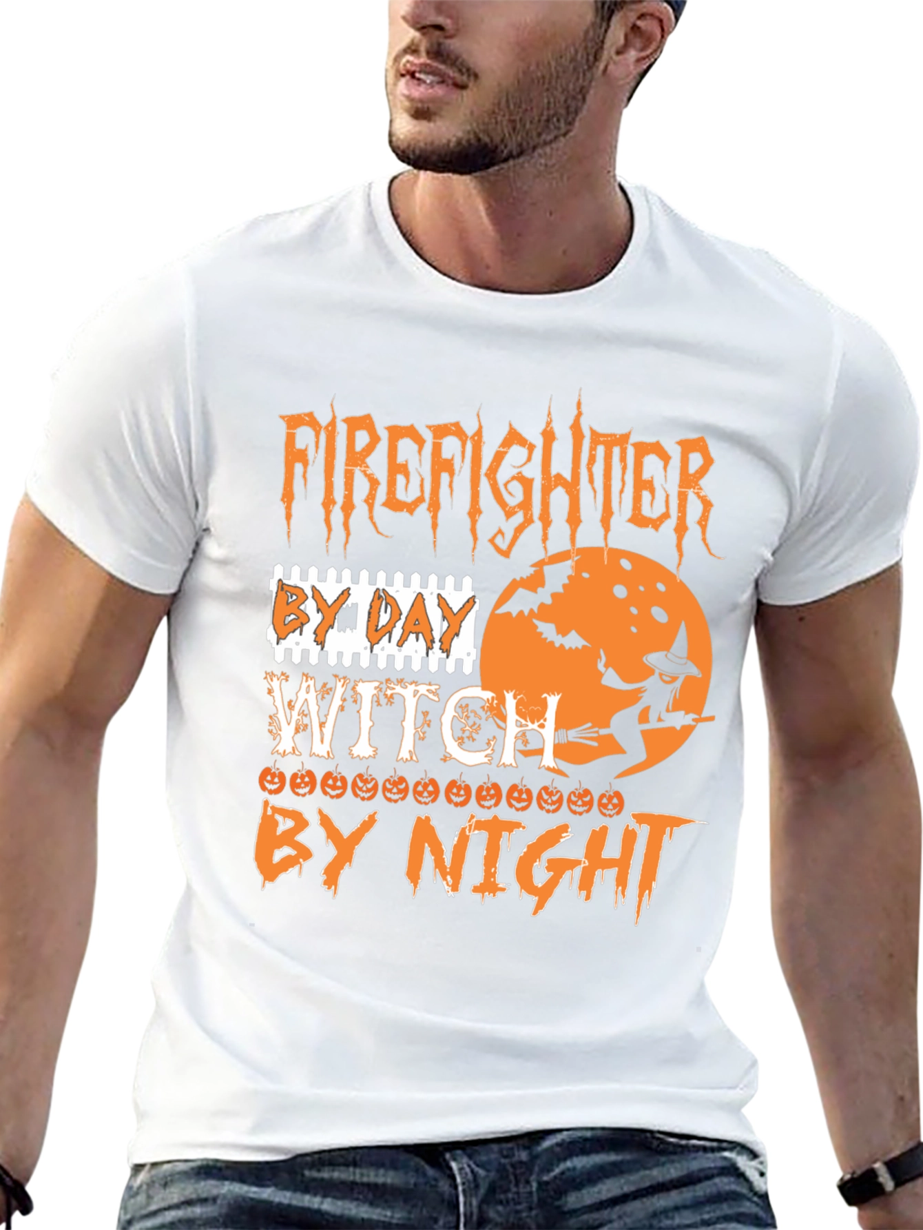 Firefighter Witch Halloween T-Shirt