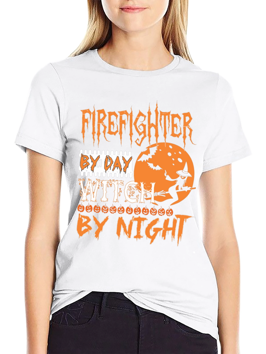Firefighter Witch Halloween T-Shirt