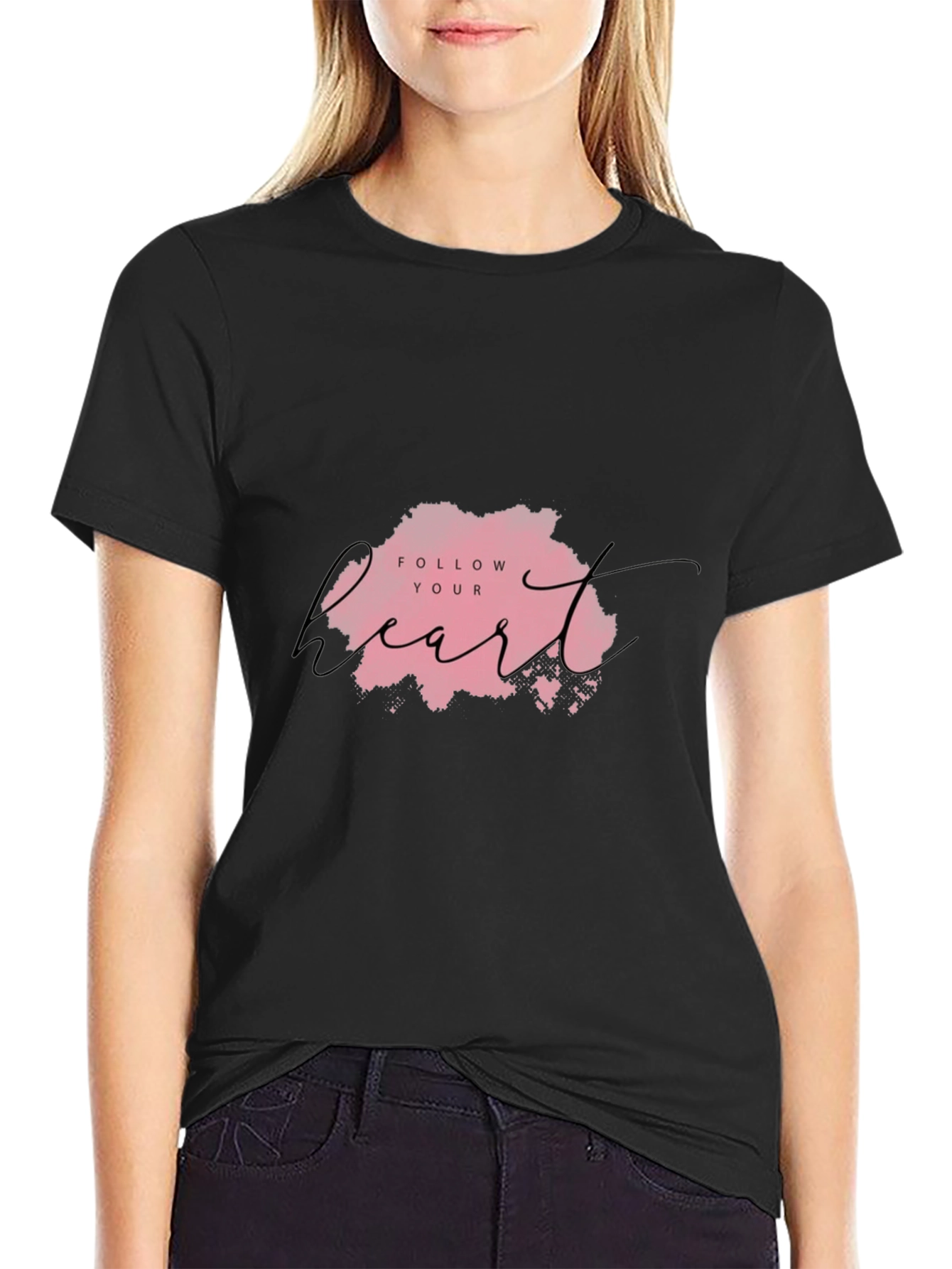 Follow Your Heart Graphic Tee - Black