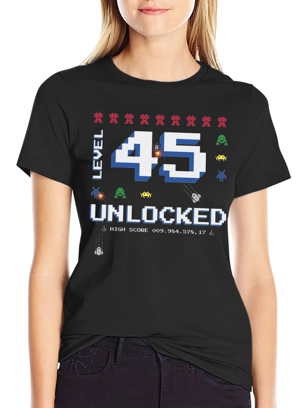 Level 45 Unlocked T-Shirt - Gamer Birthday Tee
