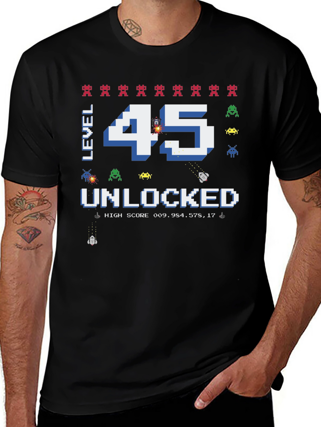 Level 45 Unlocked T-Shirt - Gamer Birthday Tee