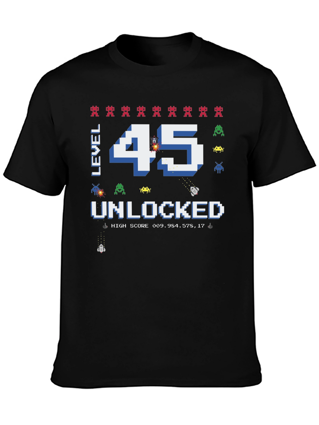 Level 45 Unlocked T-Shirt - Gamer Birthday Tee
