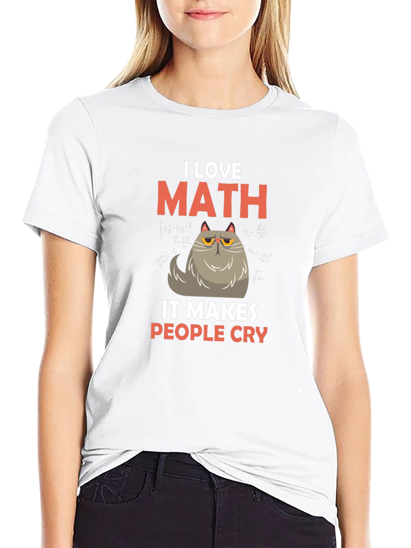 I Love Math Cat T-Shirt - Makes People Cry