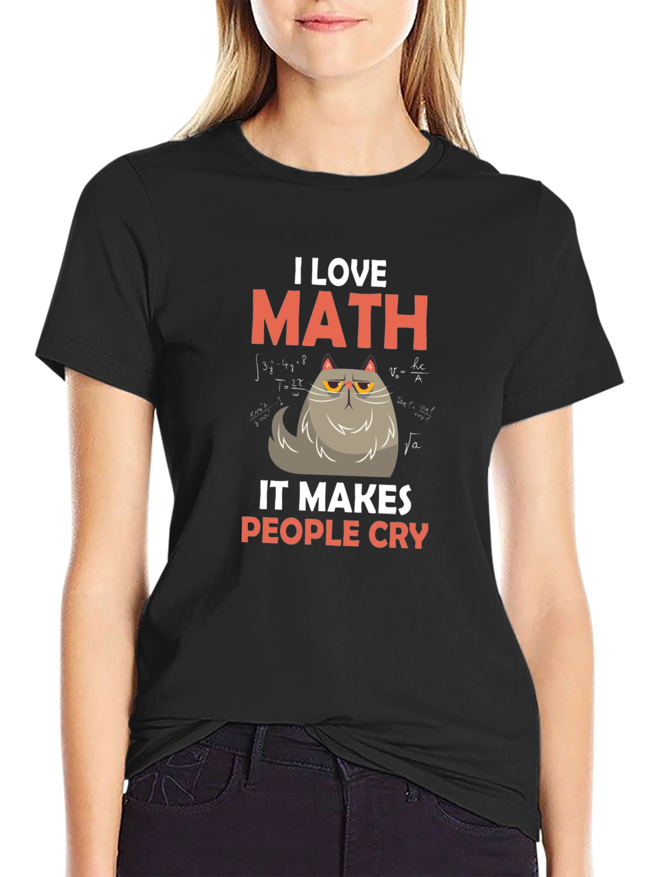 I Love Math Cat T-Shirt - Makes People Cry