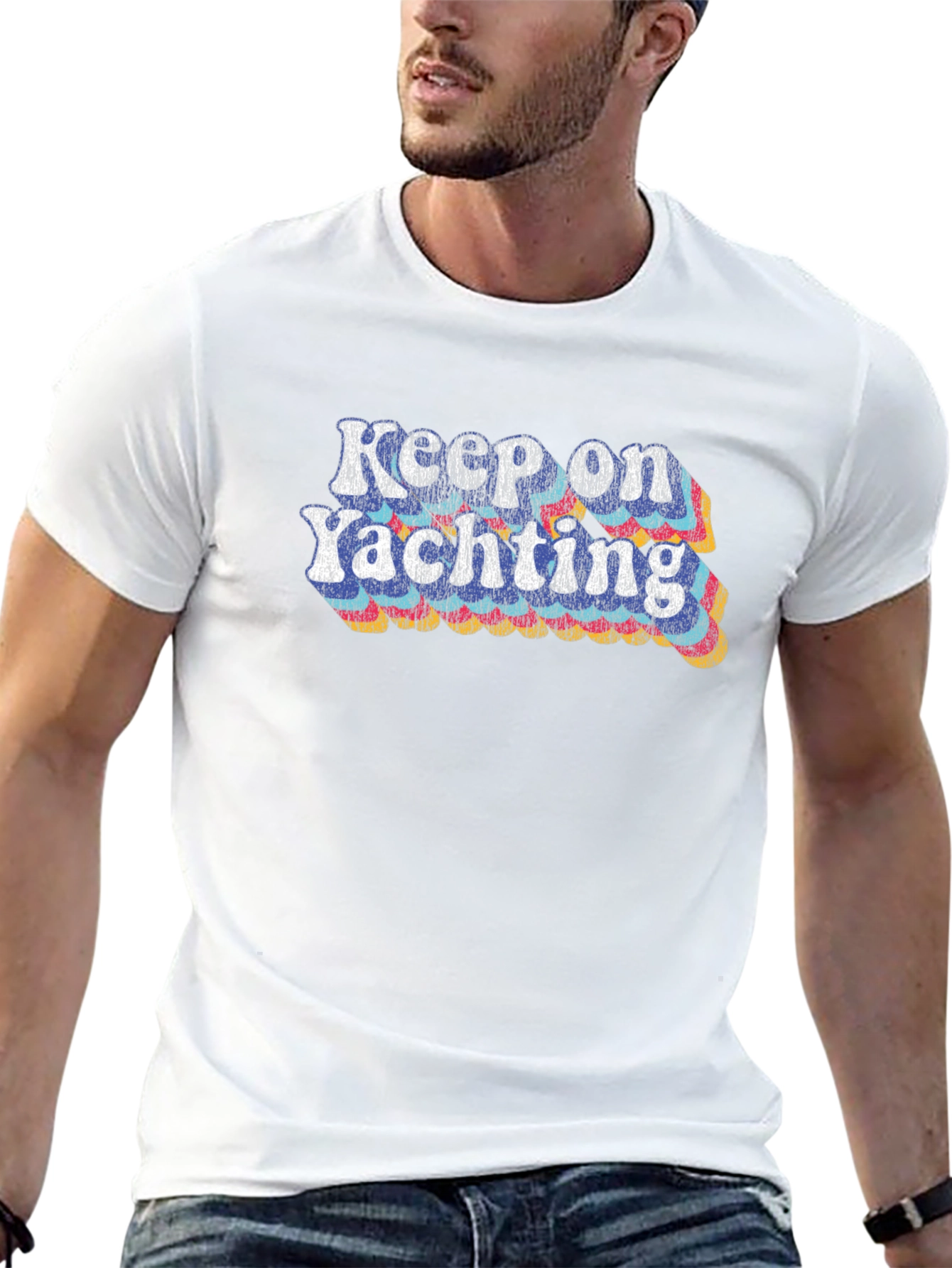 Keep On Yachting Graphic Tee - Retro Style!