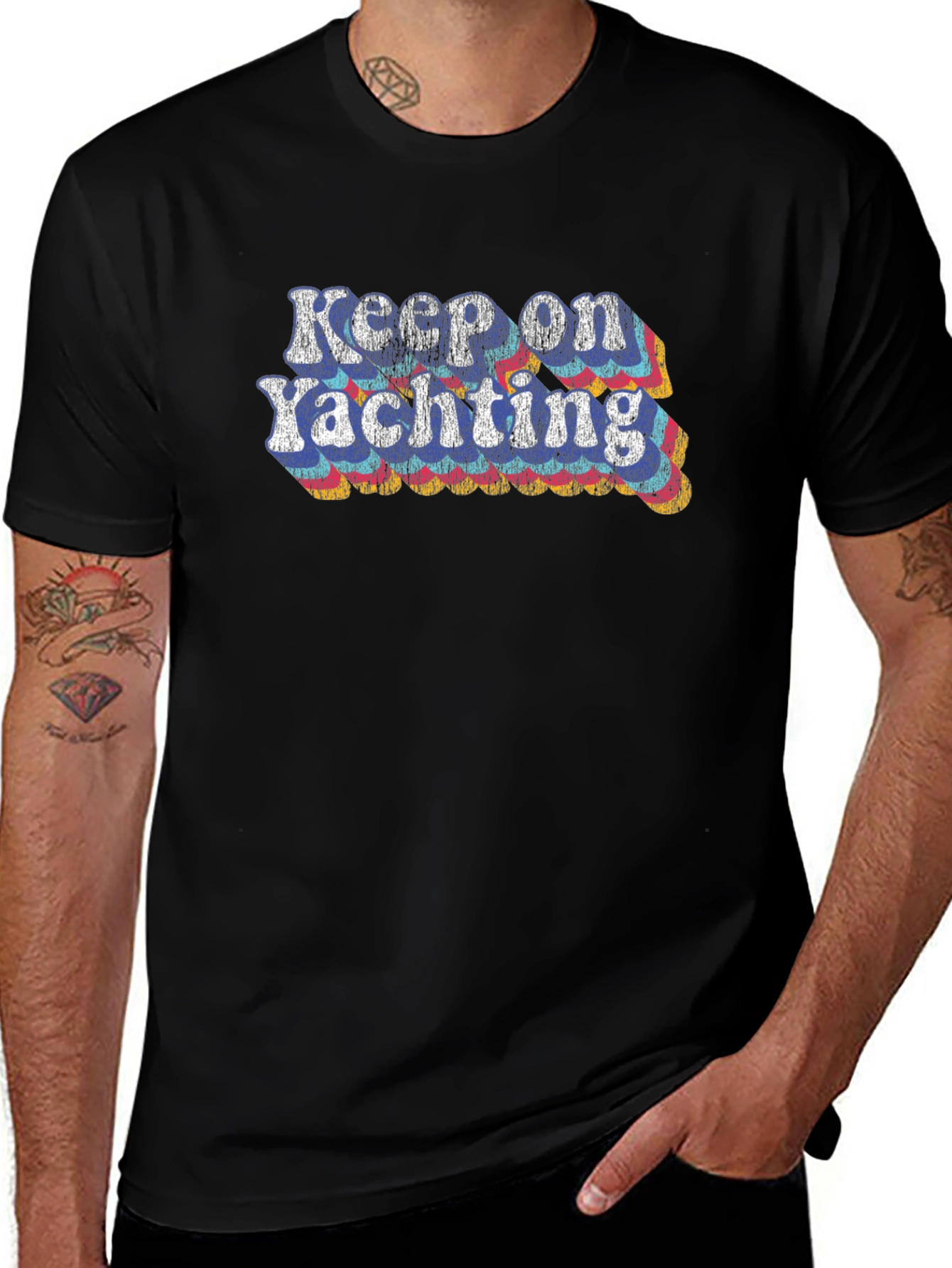 Keep On Yachting Graphic Tee - Retro Style!