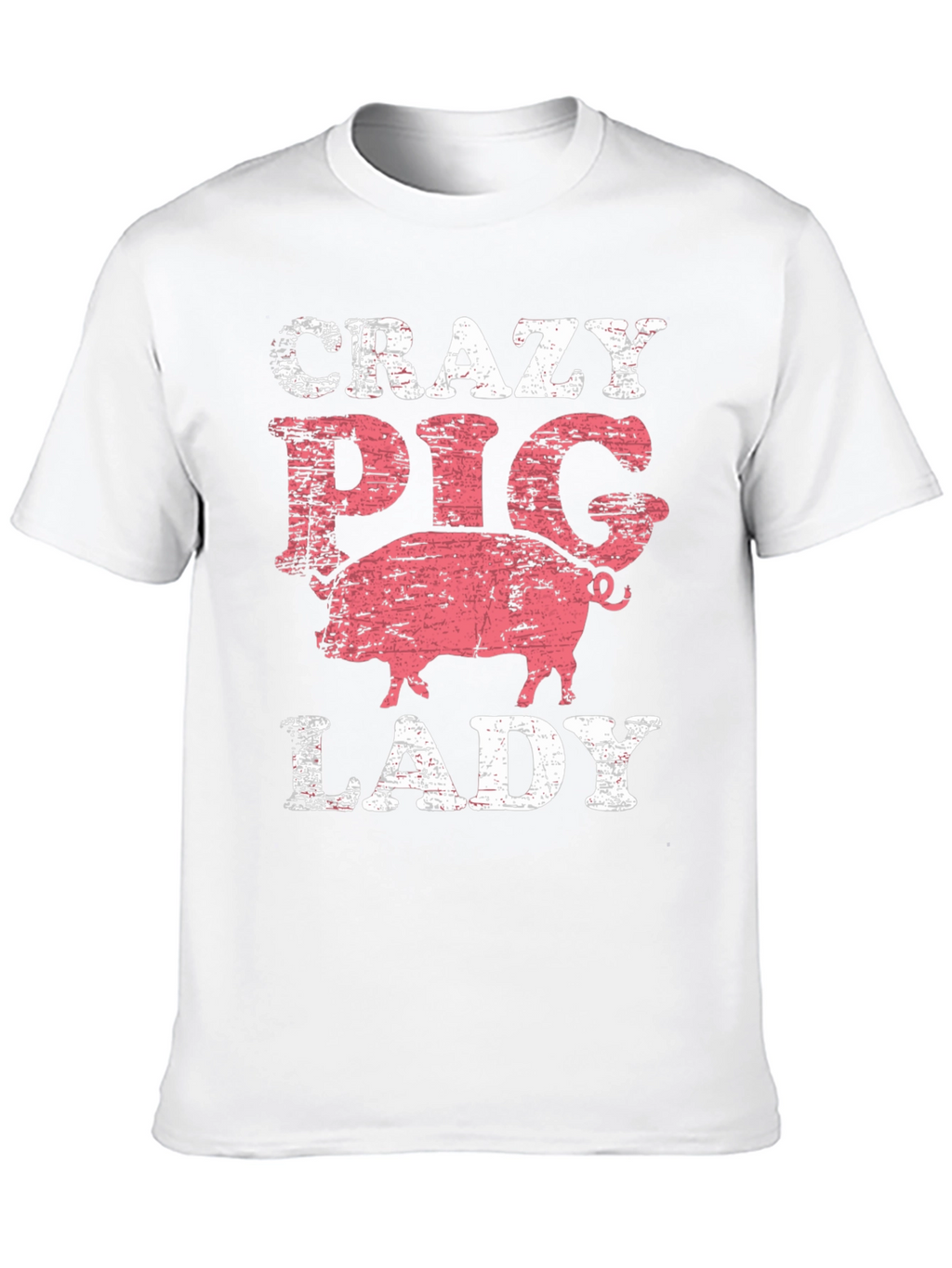 Crazy Pig Lady T-Shirt - Farm Animal Lover Tee