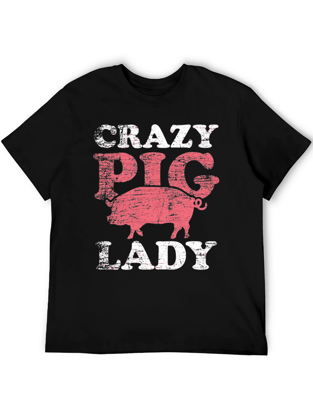 Crazy Pig Lady T-Shirt - Farm Animal Lover Tee