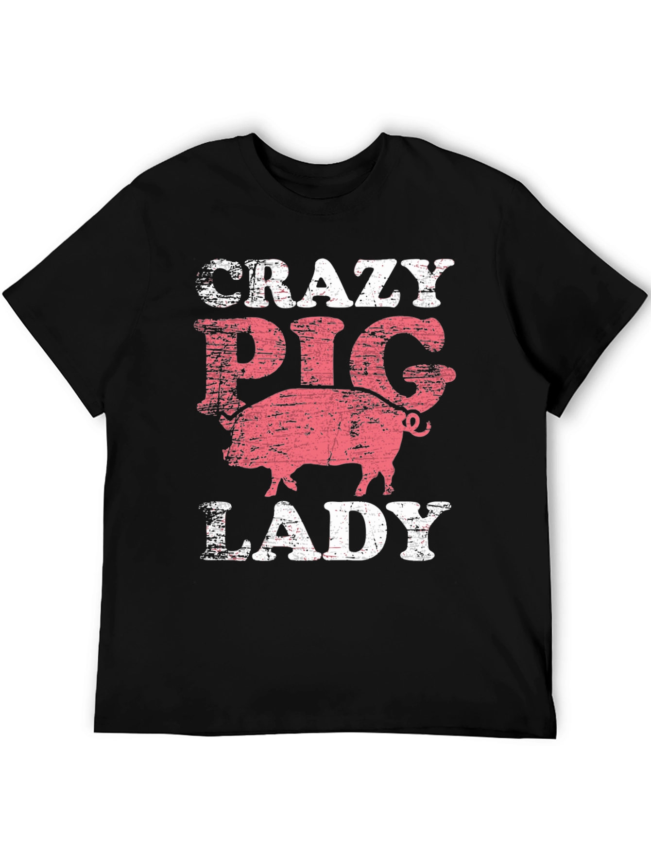 Crazy Pig Lady T-Shirt - Farm Animal Lover Tee