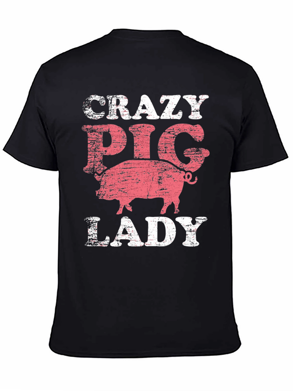 Crazy Pig Lady T-Shirt - Farm Animal Lover Tee