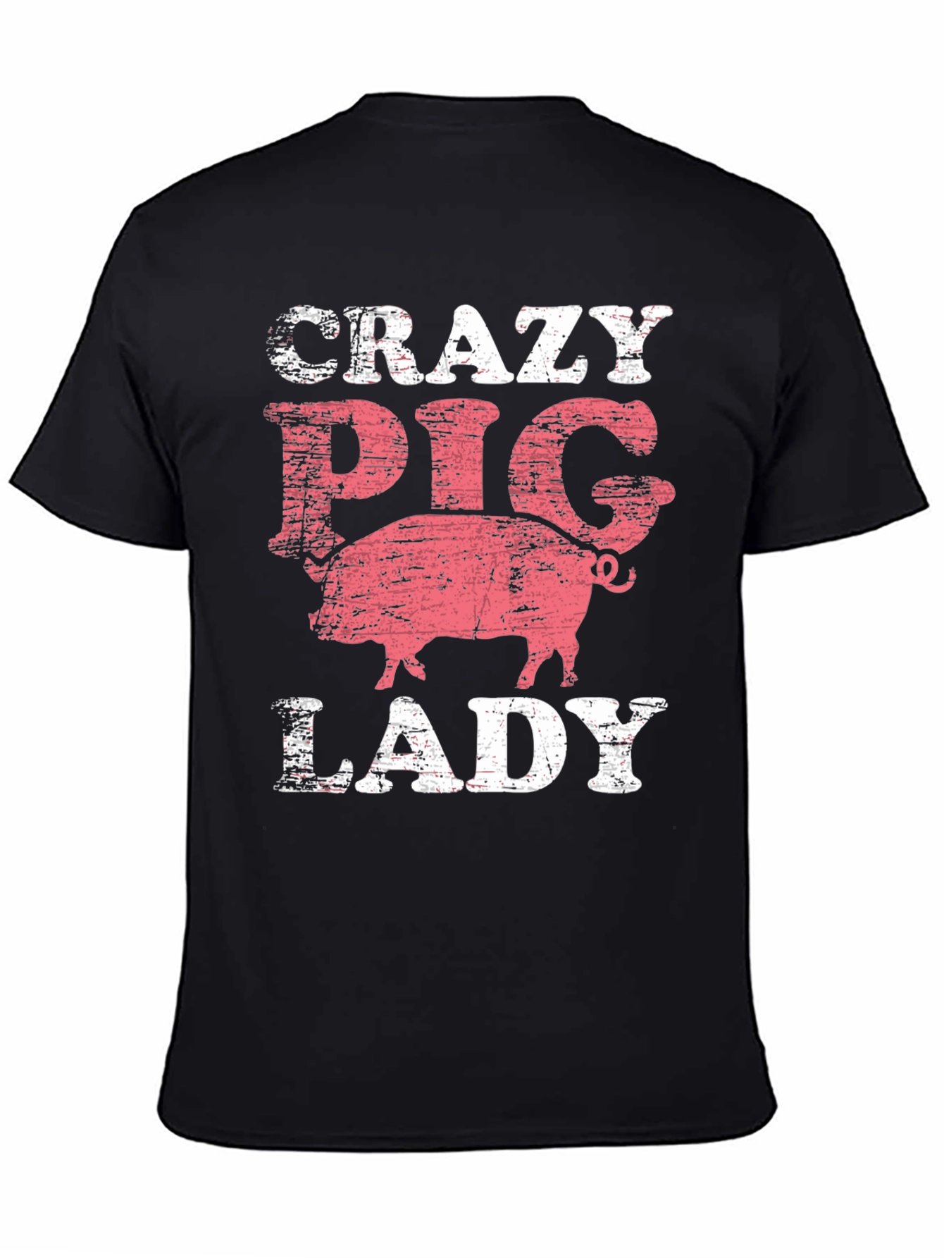Crazy Pig Lady T-Shirt - Farm Animal Lover Tee
